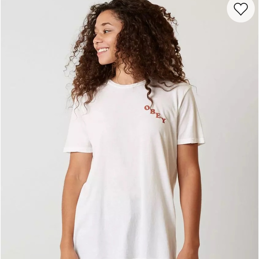 Obey Women's White Graphic Vintage T-Shirt - Don’t Look Back - Size Small
